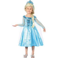 Blå Prinsessekostyme 4-6 år - Halloween