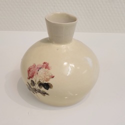 Vaser - Porselen Lys gul m/blomster - Mortensen Design