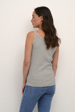 Kaia Tank Top Chalk/Black Stripe - Kaffe Clothing