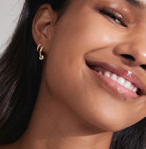 SCOTTIE resirkulerte øreringer 2-i-1 sett Gull - Pilgrim