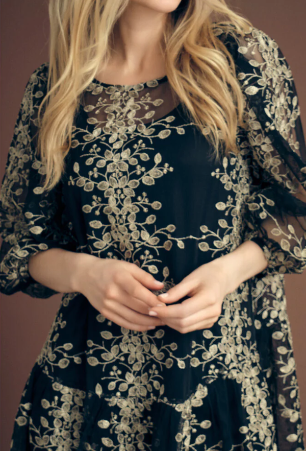 Fuschia new dress Black/gold - A-view