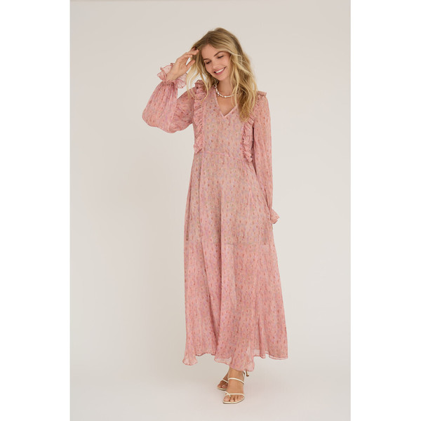 Flounce dress Old Rose - A-view