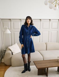 Lea Dress Dark Denim Blue - Kaffe Clothing