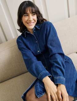 Lea Dress Dark Denim Blue - Kaffe Clothing