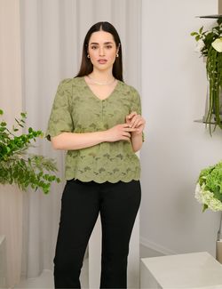 Tura Blouse Oil Green - Kaffe Clothing