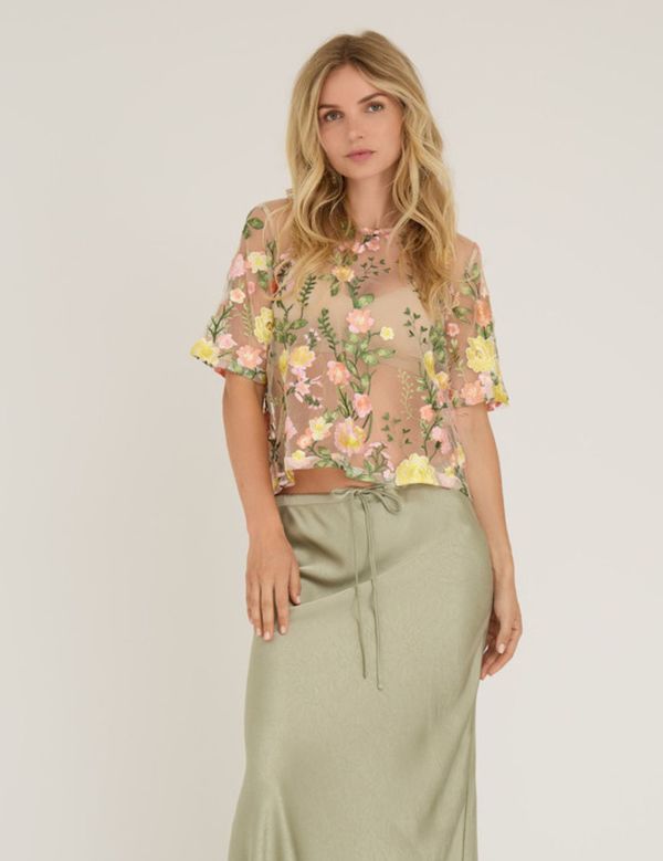 Fuschia Blouse Sand/Yellow - A-view