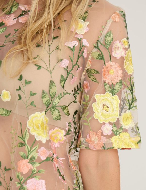 Fuschia Blouse Sand/Yellow - A-view