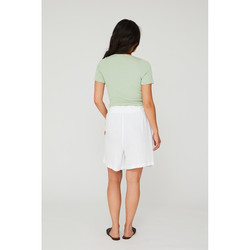Rib knit short sleeve top Mint - A-view