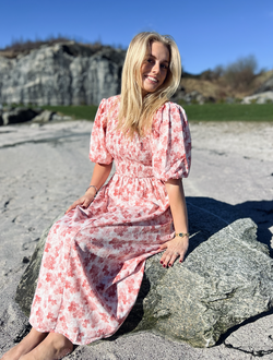 Tabita Dress Rose/White - A-view