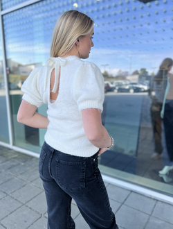 Emilie Bow Pullover Chalk - Kaffe Clothing