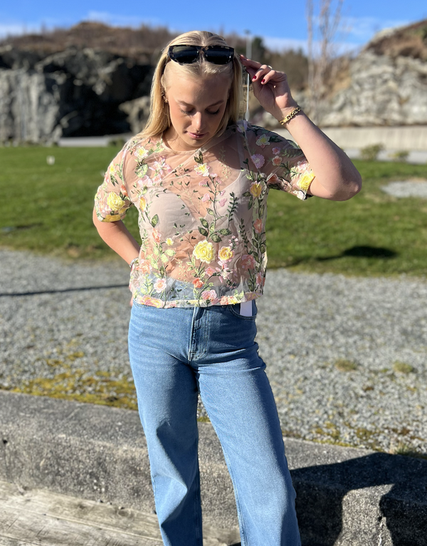 Fuschia Blouse Sand/Yellow - A-view