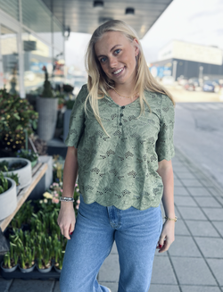 Tura Blouse Oil Green - Kaffe Clothing