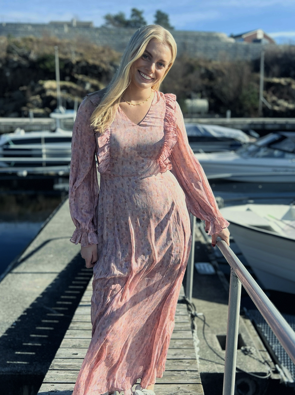 Flounce dress Old Rose - A-view