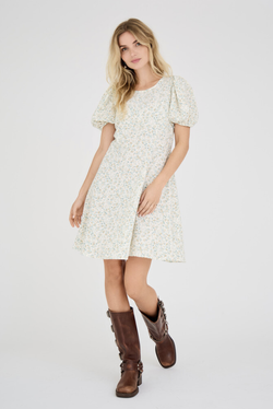 Gino Dress Pale mint/Off White - A-view