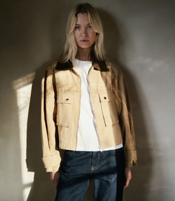 Rivera Canvas Boxy Jacket Sand - Neo noir