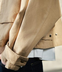 Rivera Canvas Boxy Jacket Sand - Neo noir