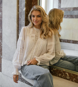 Ebba Voile Blouse White - Neo noir