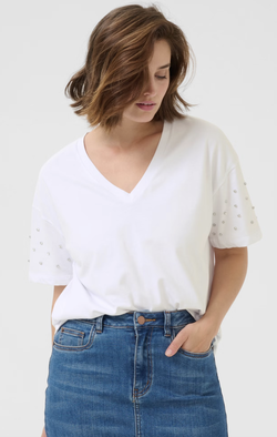Barnya T-shirt Optical White - Kaffe Clothing