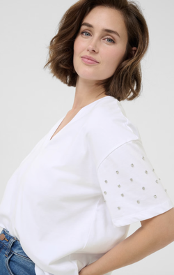 Barnya T-shirt Optical White - Kaffe Clothing